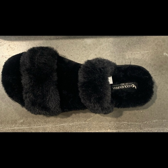 𝅺koolaburra BY UGG NEW WOMEN’S FUZZ-ON‎ SLIDE SANDALS SLIPPERS BLACK. - Picture 4 of 7